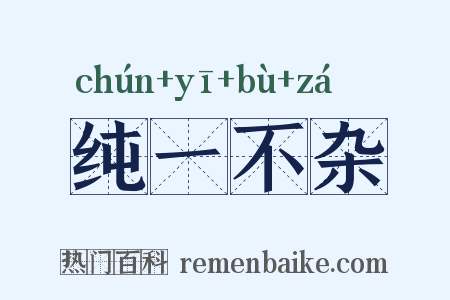 纯一不杂是什么意思的图片